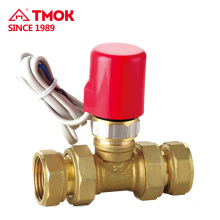 equal shape cw617 material brass Electric double union Female thread stop valve with ppr cap and solenoid